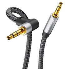 Image of 90 Degree 3.5Mm Stereo Audio Cable 0.5M, Right Angle Aux 3.5Mm Male to Male Cabl