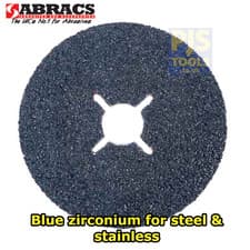 Image of 25 x Abracs 125mm 5in zirconium premium sanding fibre discs