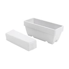 Image of 5 x Trough Plant Pot Long Plastic Planter Outdoor Garden Window Herb Flower Box