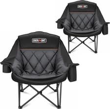 Image of 2 Pack OVERMONT Oversized XL Camping Folding Chair 450lbs Heavy-Duty #0157