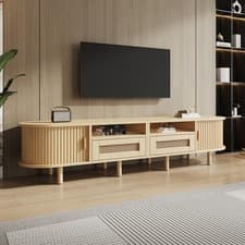 Image of TV Stand Cabinet for up to 65 inch TVs, 170cm Long Media Entertainment Unit, Oak