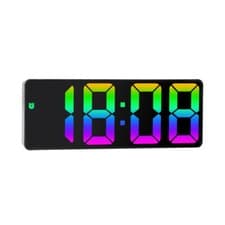 Image of Alarm Clock Led Display Digital Mirror Alarm Clock Battery/Plug-In Alarm Clock