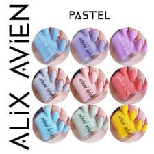 Image of Alix Avien Pastel Shiny Nail Polish Varnish Lacquer Pastel Series Yellow Blue