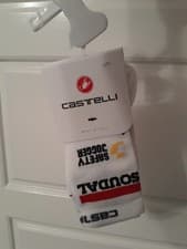 Image of Castelli Mens Cycling Rosso Corsa Pro Soudal Summer Cycling Socks S/M White