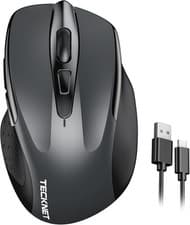 Image of TECKNET Rechargeable wireless mouse, Wireless Computer Mouse, Adjustable 4800DP