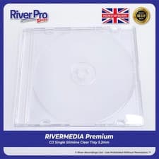 Image of 50 X Compucessory CD Slimline Jewel 5.2mm Frosted Clear Cases for 1 Disc