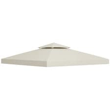 Image of Outsunny 3(m) 2 Tier Garden Gazebo Top Cover Replacement Canopy Roof Cream White