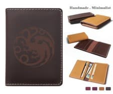 Image of Game Of Thrones Targaryen Sigil Genuine Leather Money Wallet Credit Card Holder