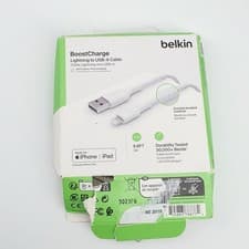 Image of Belkin BoostCharge Braided Lightning to USB A Cable 3m White iPhone iPad