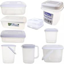 Image of Clear Plastic White Lid Container Storage Box Airtight Kitchen Food Freezer Tub