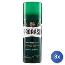 Image of 3X Proraso Shaving Foam 50 ML. Green T.Barb