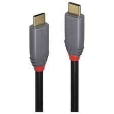 Image of LINDY 36901 USB cable USB 3.2 2x USB-C plug Black Grey 1m