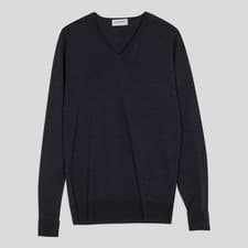 Image of John Smedley 100% Merino Wool Bobby Pullover Medium BNWT HEPBURN SMOKE Easy Fit