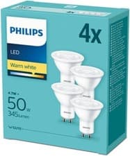 Image of Philips GU10 LED Spot Light Bulbs 5W Warm White 2700K 4-Pack Downlight