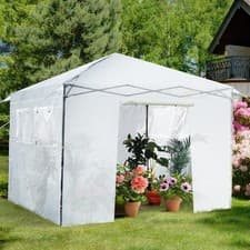 Image of 10x10 ft Pop-up Walk-in Greenhouse Folding Garden Shelter with Ventilation