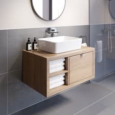 Image of Bathroom Wall Hung Vanity Unit Sink Cabinet Wash Basin Sink Storage Drawer 800mm