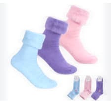 Image of Ladies Thick Warm Fluffy Fleece Cosy Ankle Thermal Soft Gentle Lounge Bed Socks