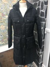 Image of Barbour Womens International Fairing Quilted Parka Black Size UK 10