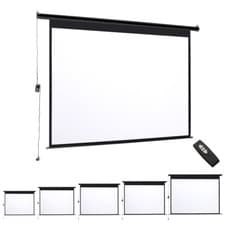 Image of Electric Motorised / Manual Pull-Down Projector Screen 72-120in Home Cinema 4:3