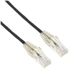 Image of 2 m CAT6 Cable - Slim CAT6 Patch Cord - Black - Snagless RJ45 Connectors - Gigab