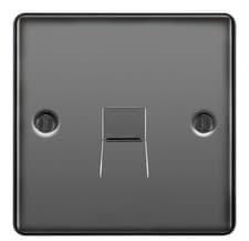 Image of BG Black Nickel Switch Single Telephone Socket Master Raised Edge