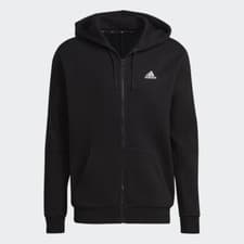 Image of adidas Future Icons 3-Stripes Fleece Full-Zip Men's Hoodie in Black and White