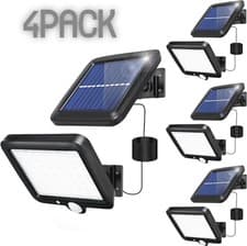 Image of 4PACK Outdoor Solar LED Wall Light with PIR Motion Sensor, Waterproof Security