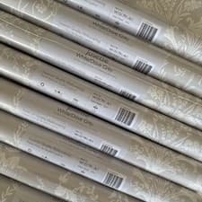 Image of LAURA ASHLEY JOSETTE WHITE/Dove Grey ORIGINAL WALLPAPER NEW 10 avail PPR