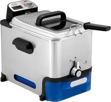Image of Tefal FR804040 Oleoclean Pro Deep Fryer - Stainless Steel/Blue