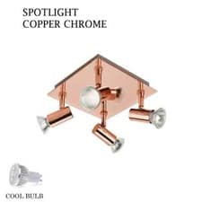 Image of Modern 4 Way Gu10 LED Ceiling Light Fitting Ceiling Spotlight Kitchen Lights UK