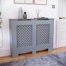 Image of Vida Designs Oxford Radiator Cover Protector Hallway Heat Dark Grey