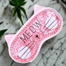 Image of Pink Meow Cat Face Chill Out Gel Eye Mask Hot Cold Use Ice Pack Adjustable Gift