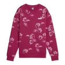 Image of PUMA Women's Essentials Floral Vibes Sweatshirt Small Pink Magenta Crewneck NWT