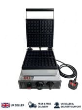 Image of Commercial Square Waffle Maker Machine 1800W Electric Nonstick Iron Catering