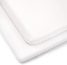 Image of Clair De Lune Cot Bed Cotton Jersey Fitted Sheets (Pack of 2, White)