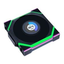 Image of 120mm Lian Li UNI FAN SL Wireless, 1.6" LCD, Black ARGB, 9-Blade, 1900RPM, 58.08