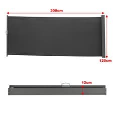 Image of 3M Retractable Side Awning Garden Balcony Privacy Screen Divider Sunshade Blind