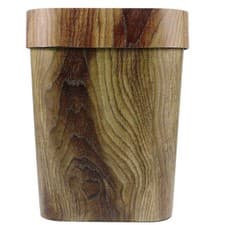 Image of Eco-Friendly Retro Rubbish Bin for Kitchen Bathroom Imitated Wood 14L
