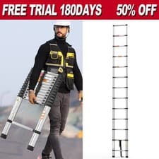Image of 2.6M-3.8M Heavy Duty Multi-Purpose Stainless Steel Telescopic Ladder No-slip