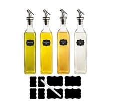 Image of Oil Vinegar Dispenser Bottles 500ml Cruet Pourer with Stopper Nozzles Pack of 4