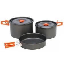 Image of Outdoor Camping Cooki Pots & Pan - Vango Hard Anodised 4 Person Cook Kit