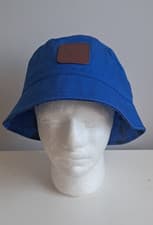 Image of Adidas Trefoil Bucket Hat Blue Logo Cotton OSFL Adult Large Size