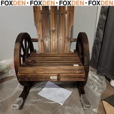 Image of Wooden Adirondack Rocking Chair Reclining Armchair Outdoor Garden Furniture