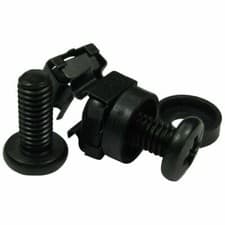 Image of 100 PACK M6 CAGE NUTS BOLTS WASHERS BLACK FOR 19"RACK MOUNT CABINETS 15MM THREAD