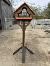 Image of Bird Table Wooden Feeding Station with Stand 153cm High