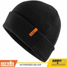 Image of Scruffs Thinsulate Beanie Black Black Hard Wearing Workwear Hat Trade One Size