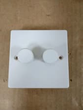 Image of Varilight Classic White LED Dimmer Switch V Pro Series 2 Gang Single New
