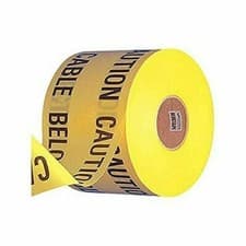 Image of Caution Electric Cable Below Underground Warning Tape Yellow Full 365 Metre Roll