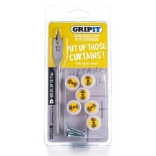 Image of GRIPIT 15mm Plasterboard Fixing - Curtain Kit (Yellow) Max Load 71kg