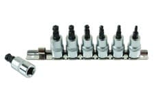 Image of Laser Ball End Hex Socket Bit Set 3/8"D 7pc 2179